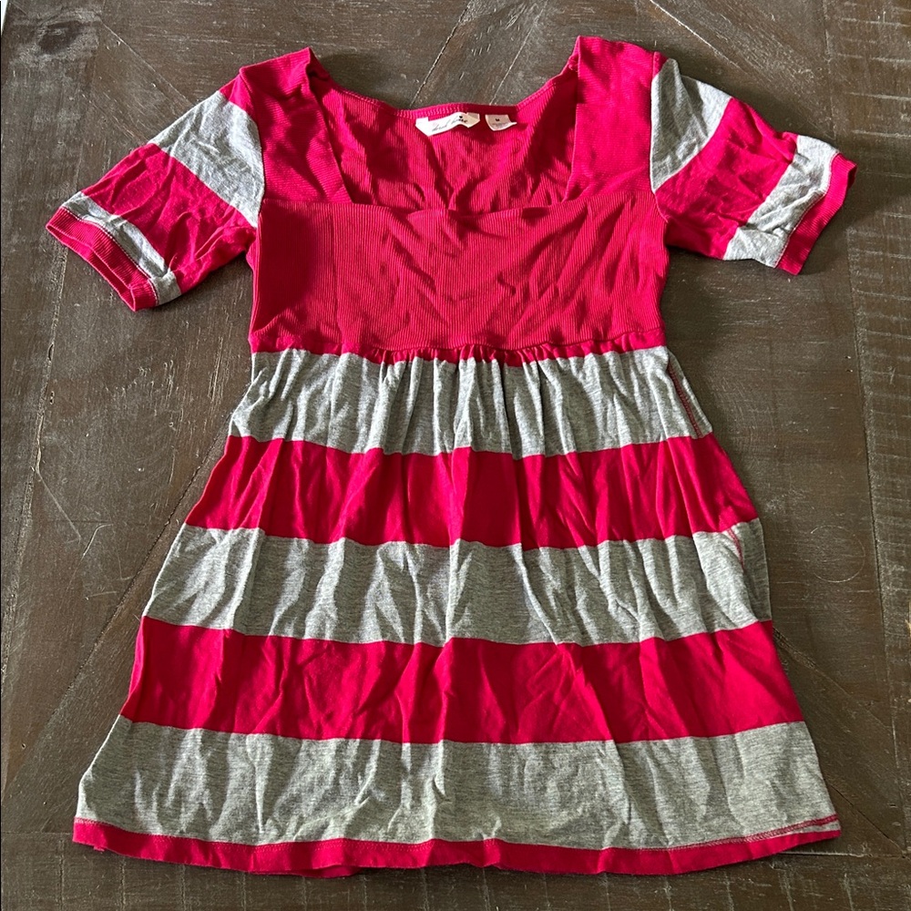 Derek Heart Red and Gray Striped shirt. - Picture 1 of 5